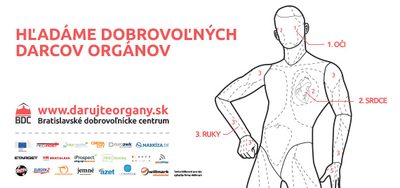 Bratislavské dobrovoľnícke centrum - tlač billboardov "Darcovia orgánov"